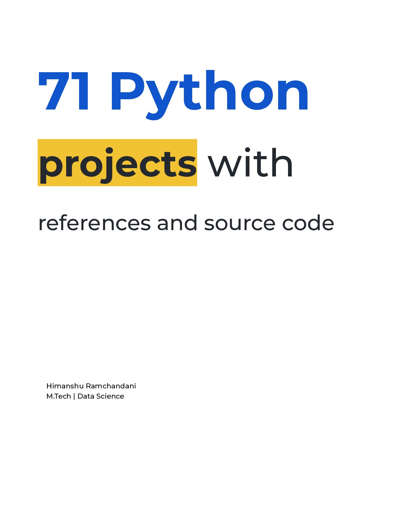 Python projects with reference and source code